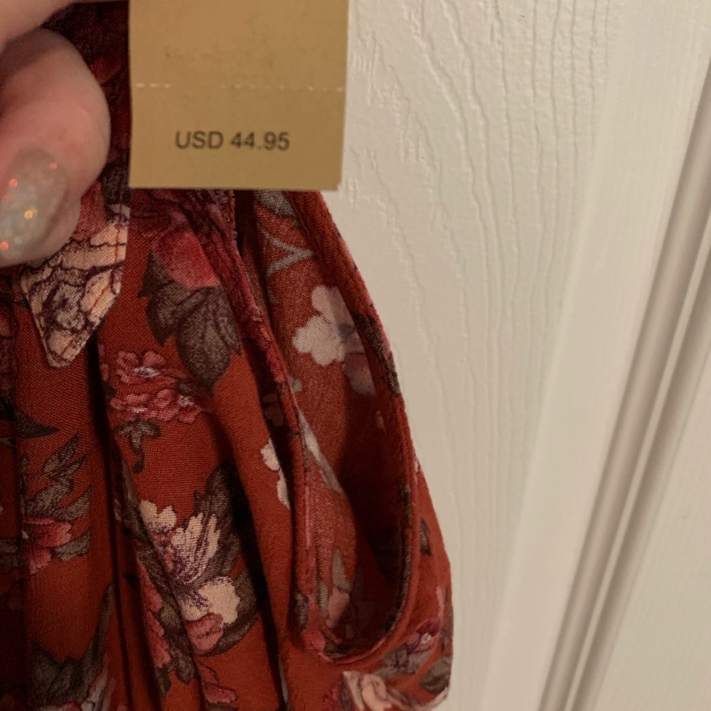 NWT AE Floral Cold Shoulder Romper - Picture 7 of 8